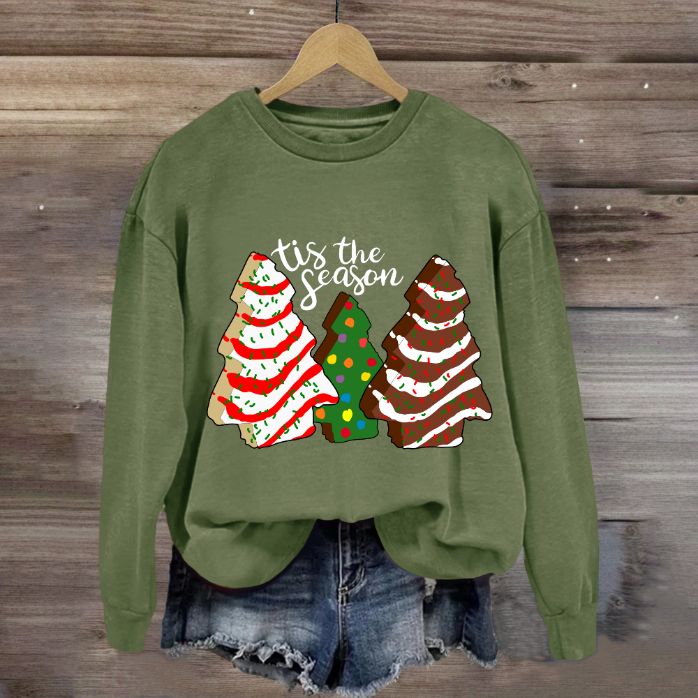 Tis the Season Christmas Tree Cakes Sweatshirt