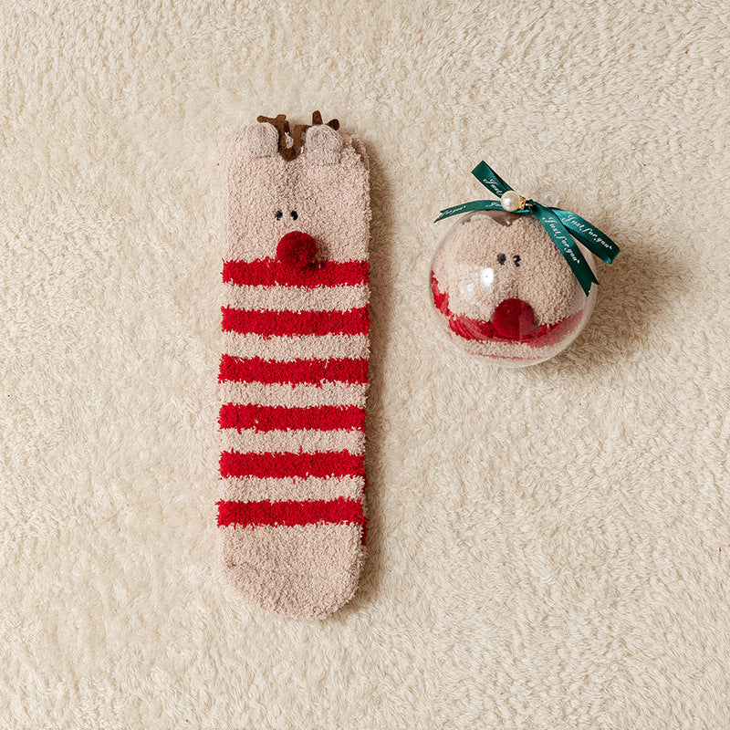 Christmas Coral Fleece Socks