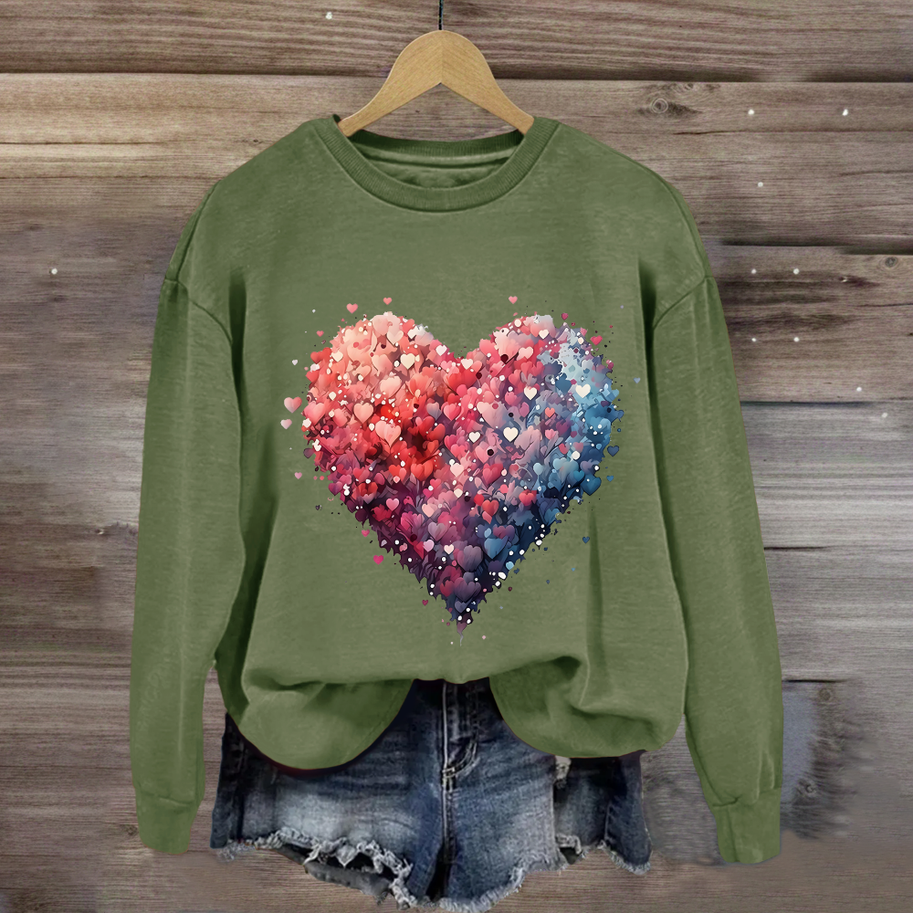 Valentine's Day Beautiful Watercolor Heart Sweatshirt