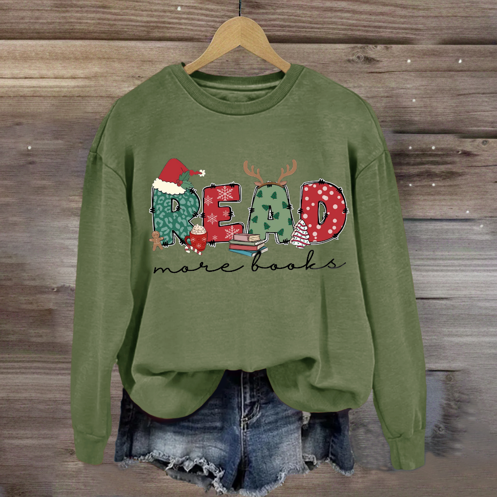 Christmas Read More Books Sweatshirt