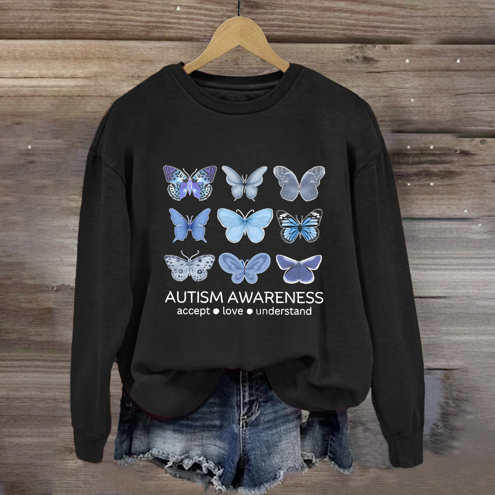 Autism Awareness Butterfly Teacher Sweatshirt