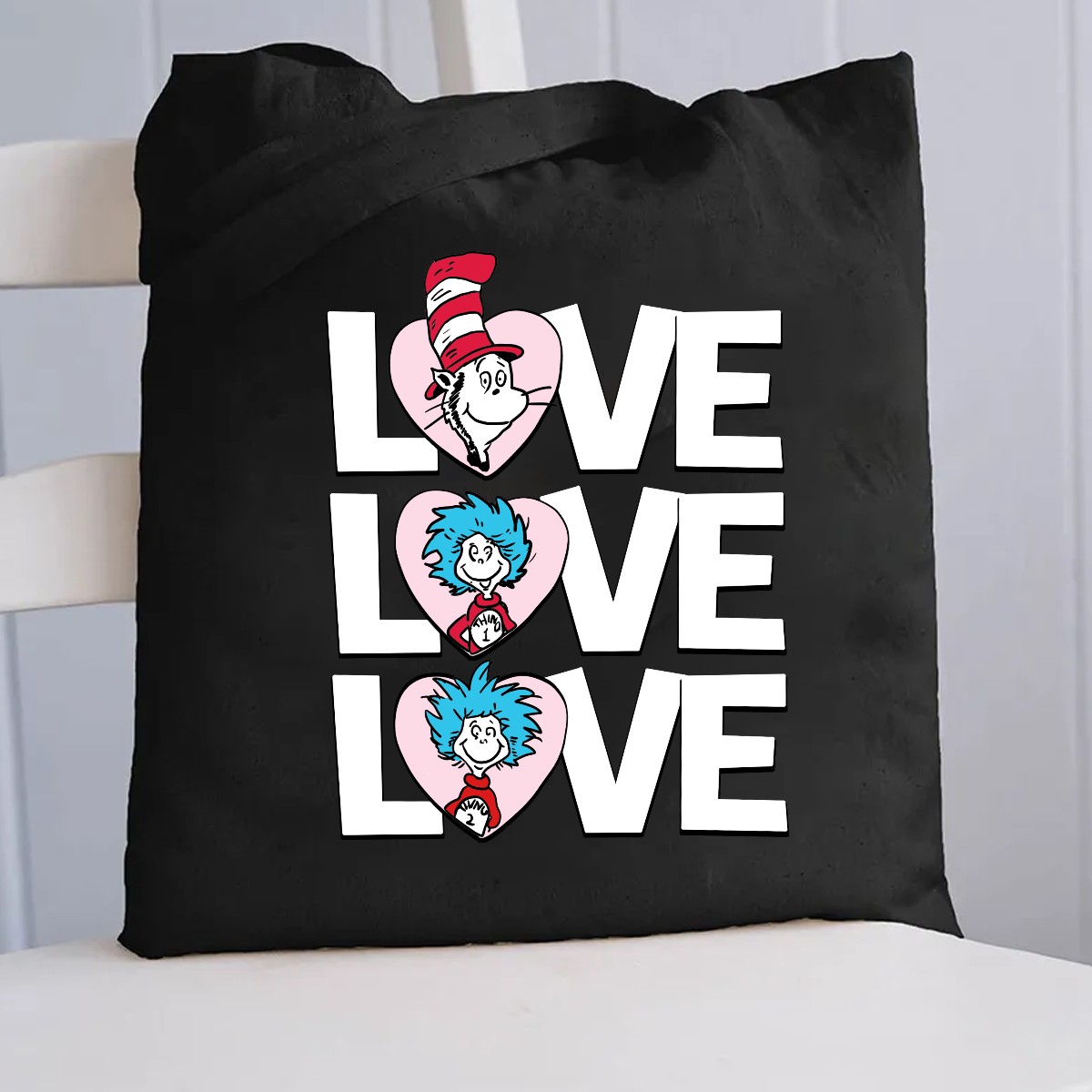 Valentine's Day With Pink Heart Canvas Tote Bag