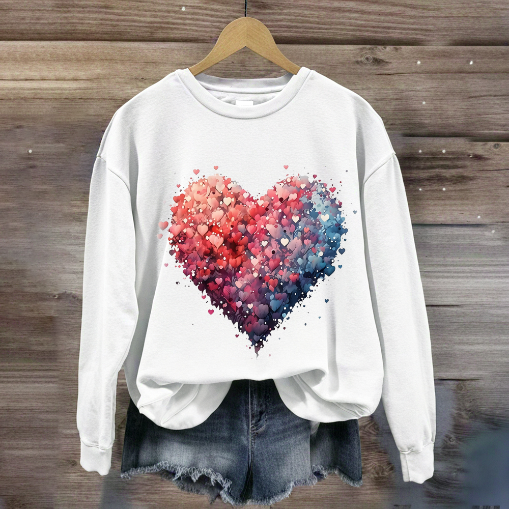 Valentine's Day Beautiful Watercolor Heart Sweatshirt