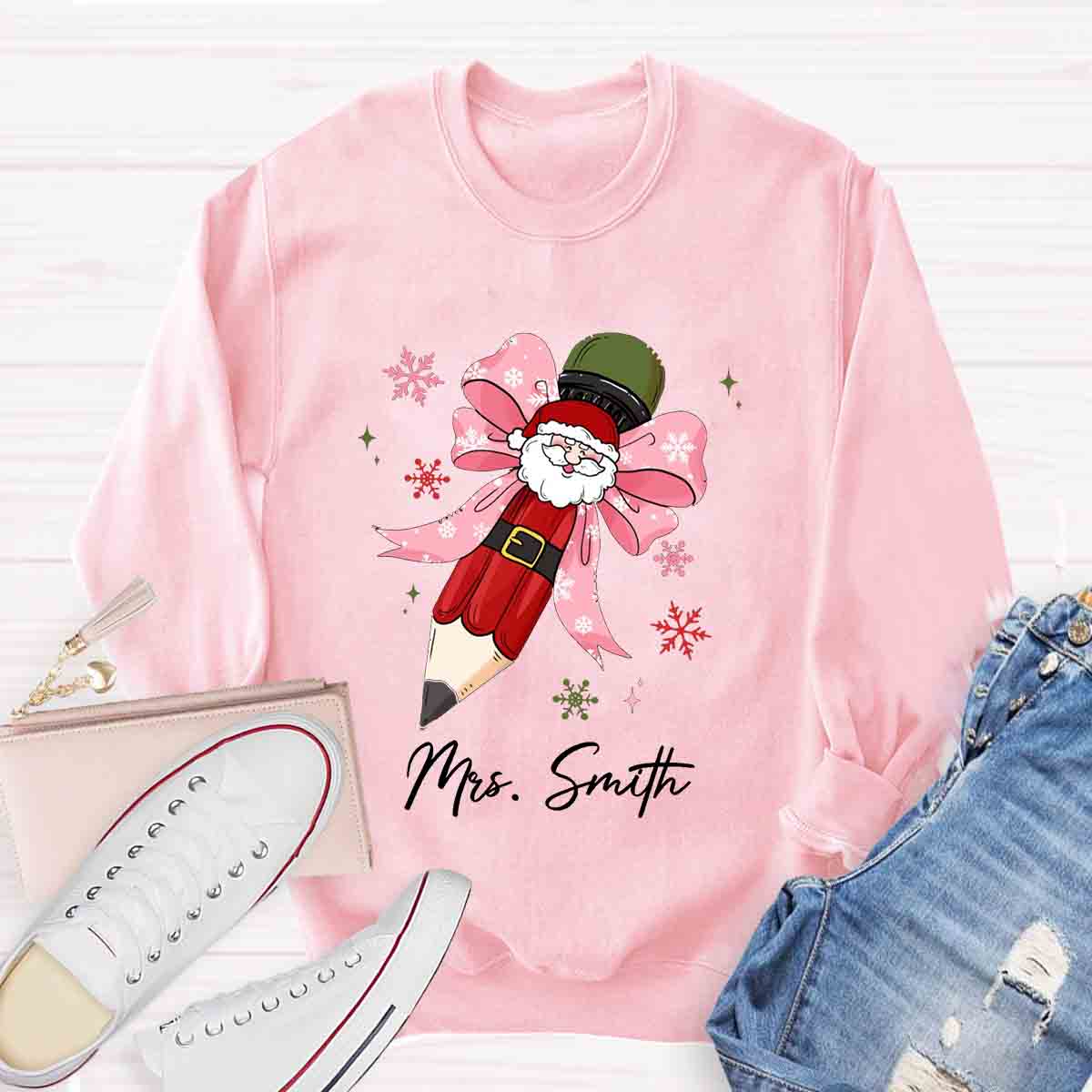 Personalized Name Pencil Teacher Sweatshirt