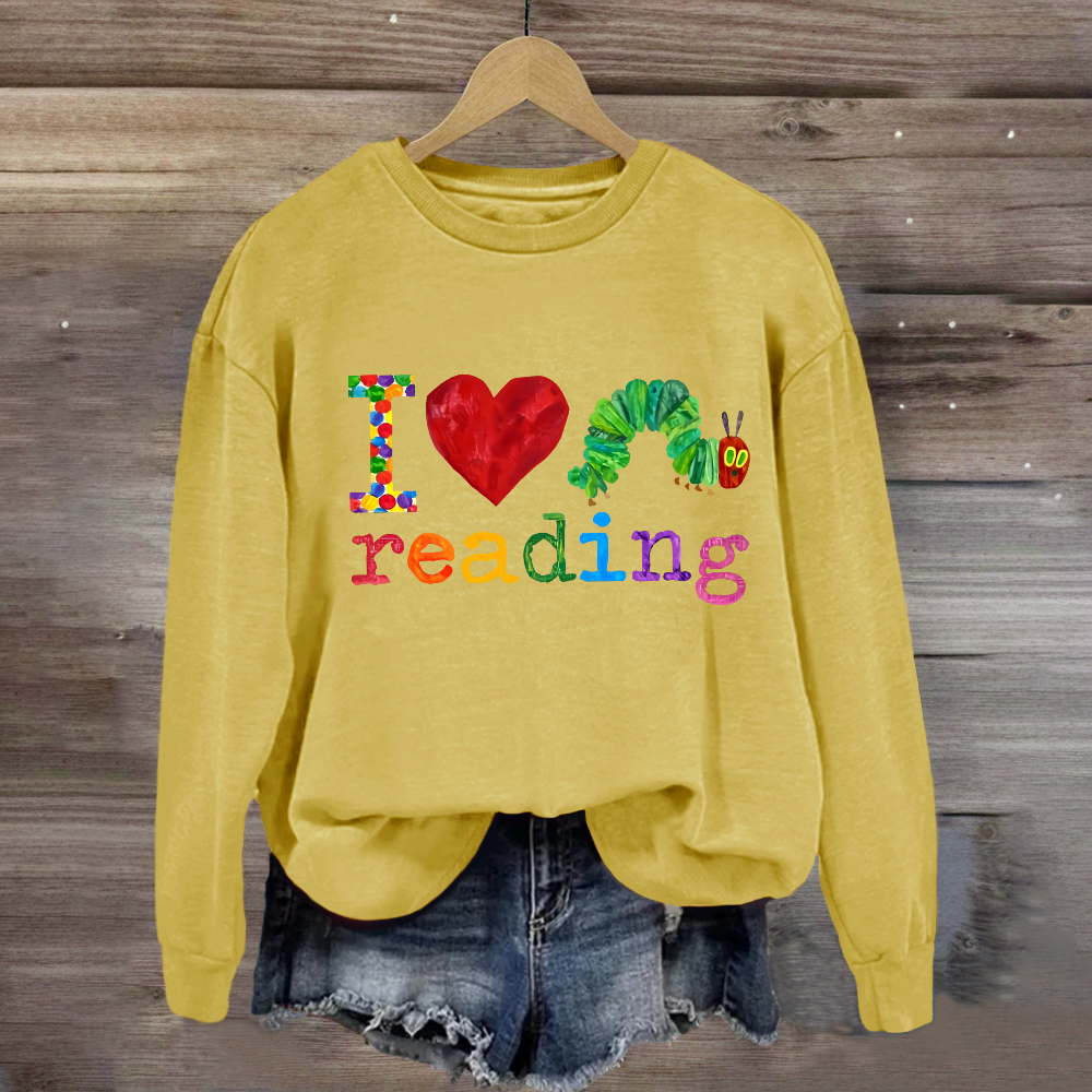 I Love Reading Caterpillar Sweatshirt