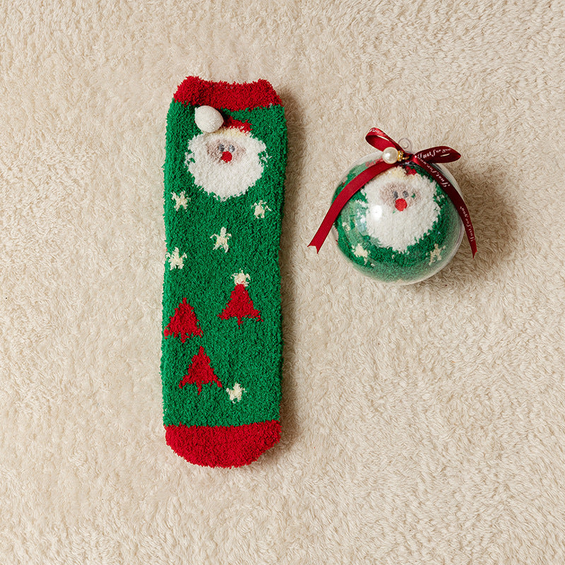 Christmas Coral Fleece Socks