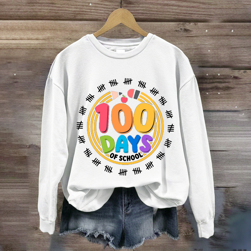 100 Days Of School Pencil Circle Sweatshirt