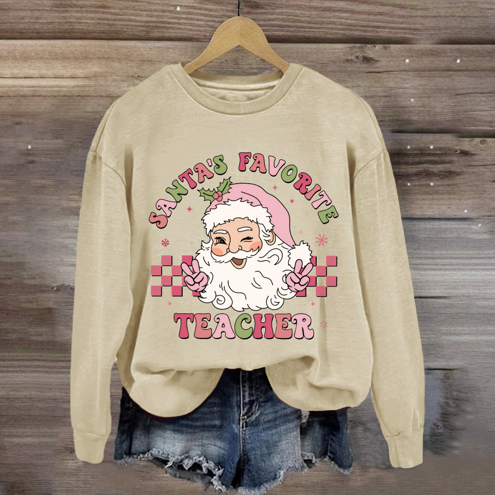 Santa's Favorite Teacher Santa Claus Sweatshirt