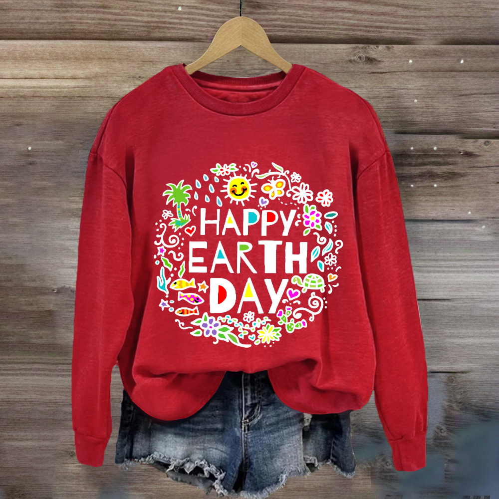 Happy Earth Day Floral Sweatshirt