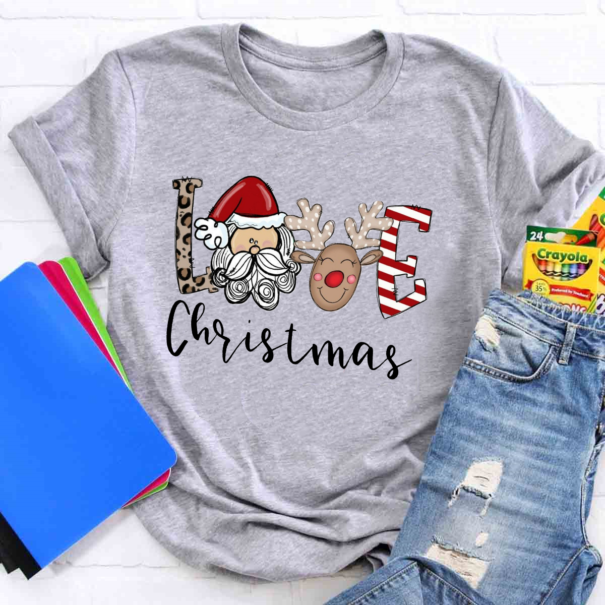 Love Christmas Santa Claus Teacher T-Shirt