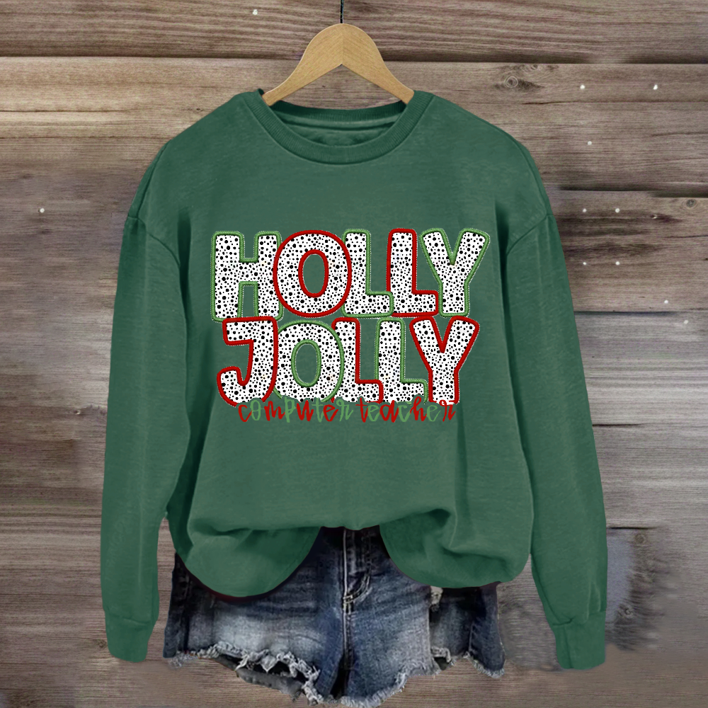 Personalized Subject Holly Jolly Sweatshirt