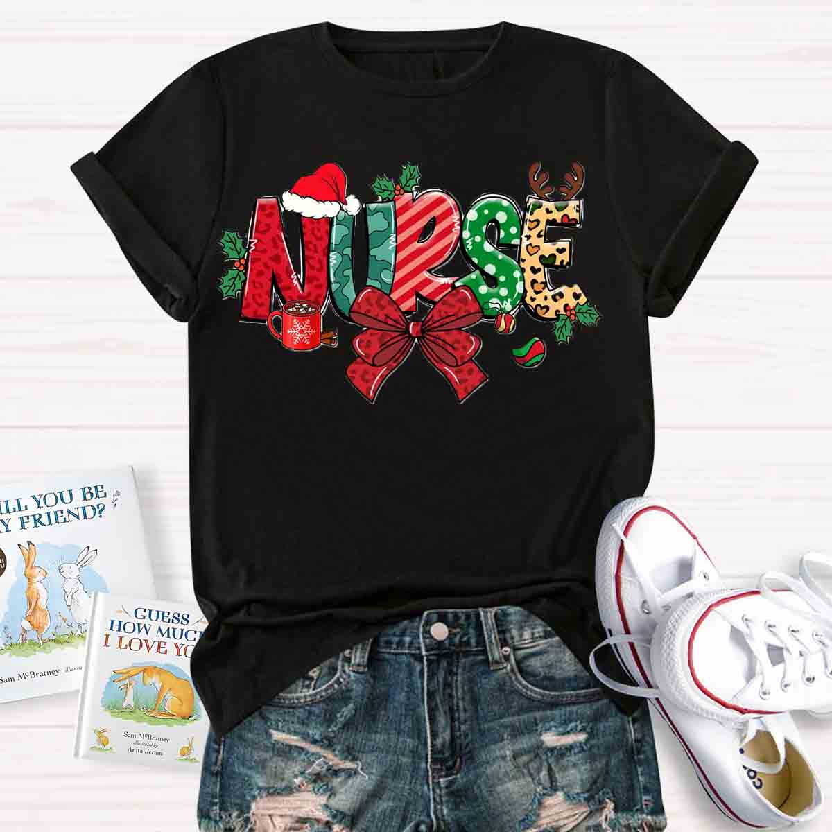 Christmas School Nurse T-shirt