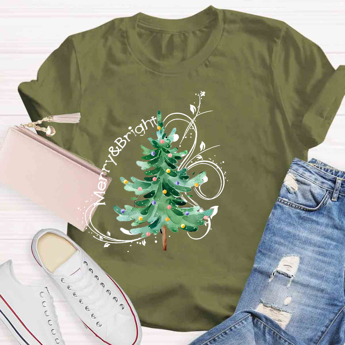 Merry And Bright Christmas Tree Class T-Shirt