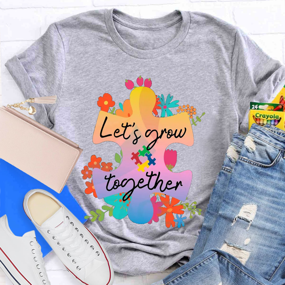 Let's Grow Together Teacher T-Shirt