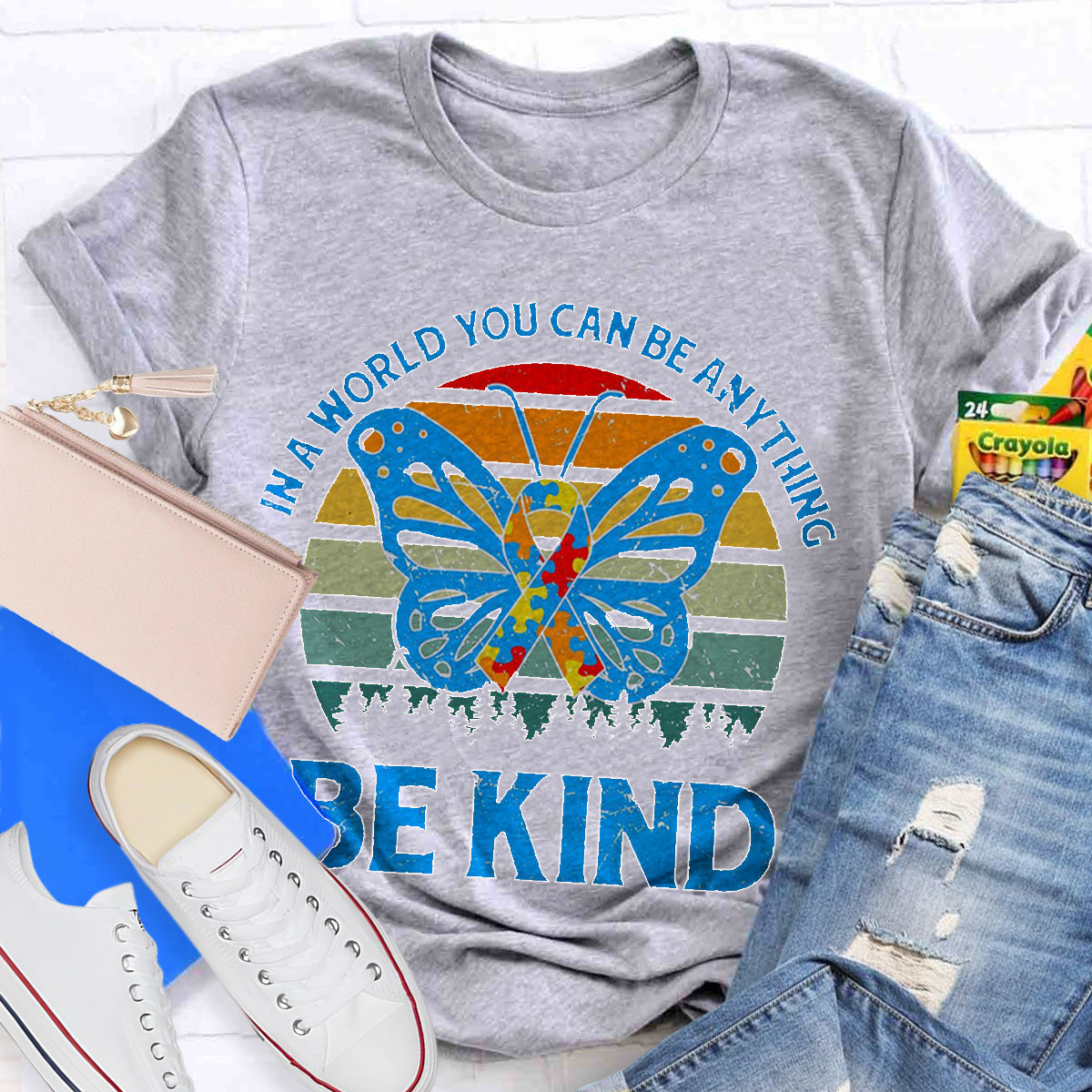 In A Word You Can Be Anything Be Kind Teacher T-Shirt