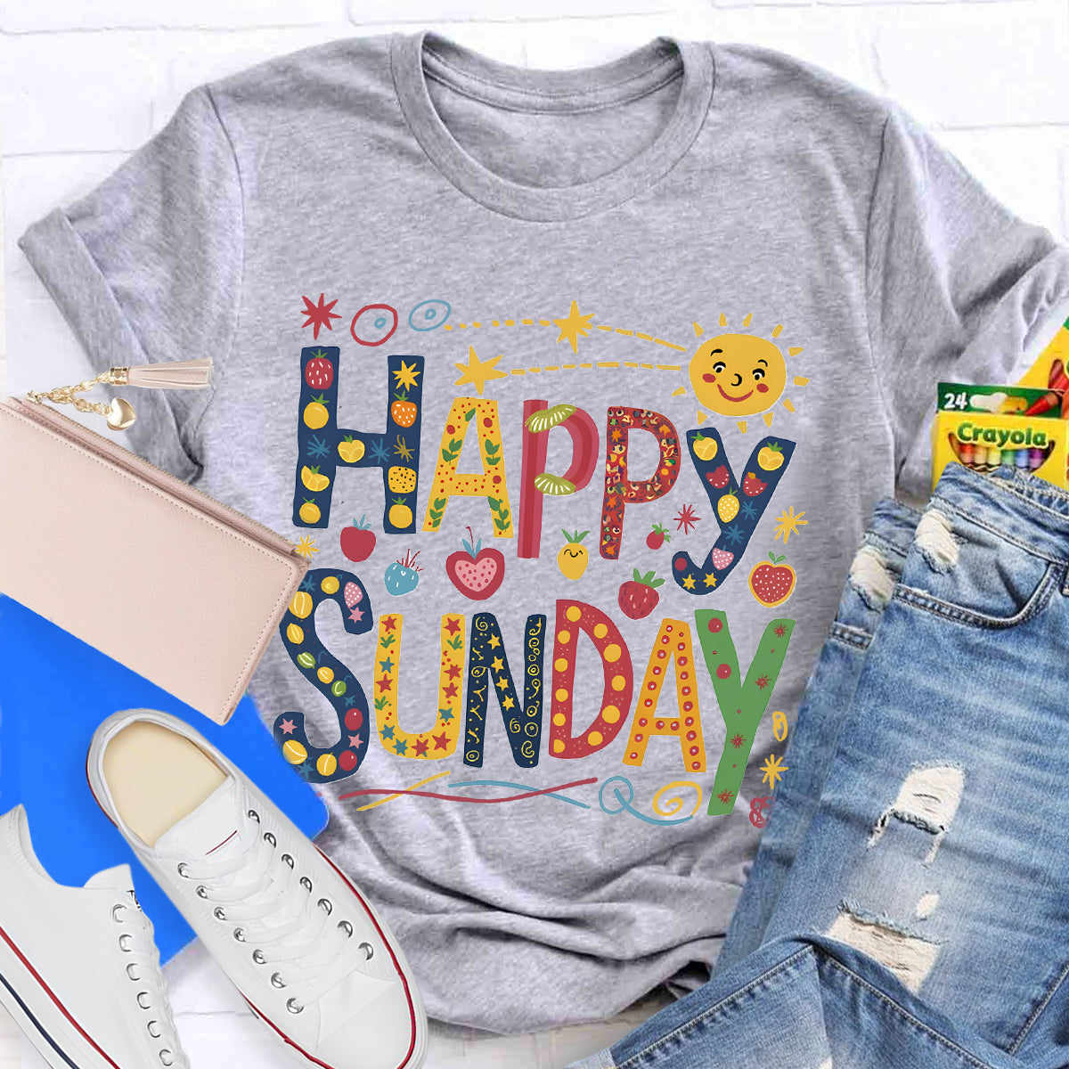 Happy Sunday Floral T-Shirt