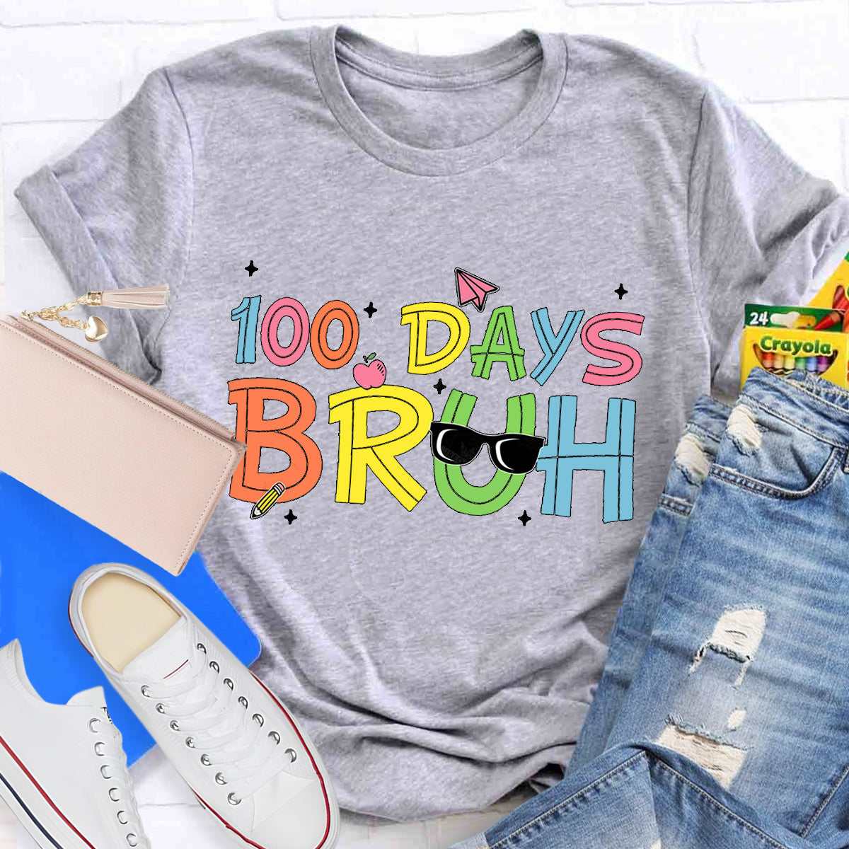 100 Days Bruh Teacher T-Shirt