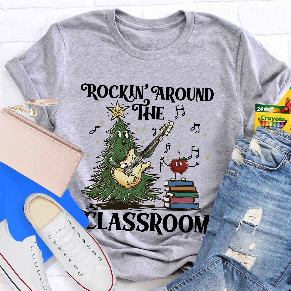 Rockin' Around The Classroom Teacher Christmas T-Shirt