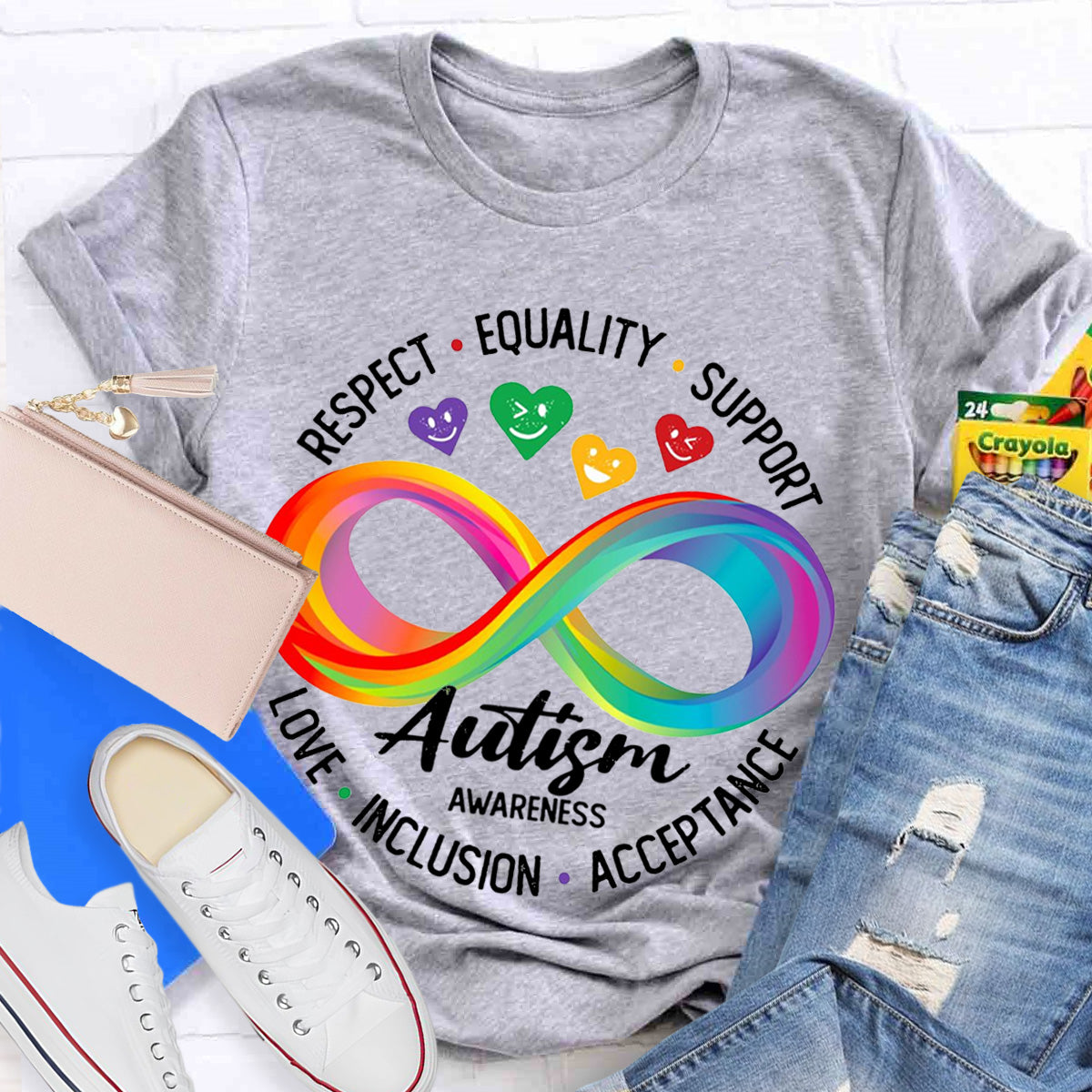 Autism Awareness Colorful Teacher T-Shirt