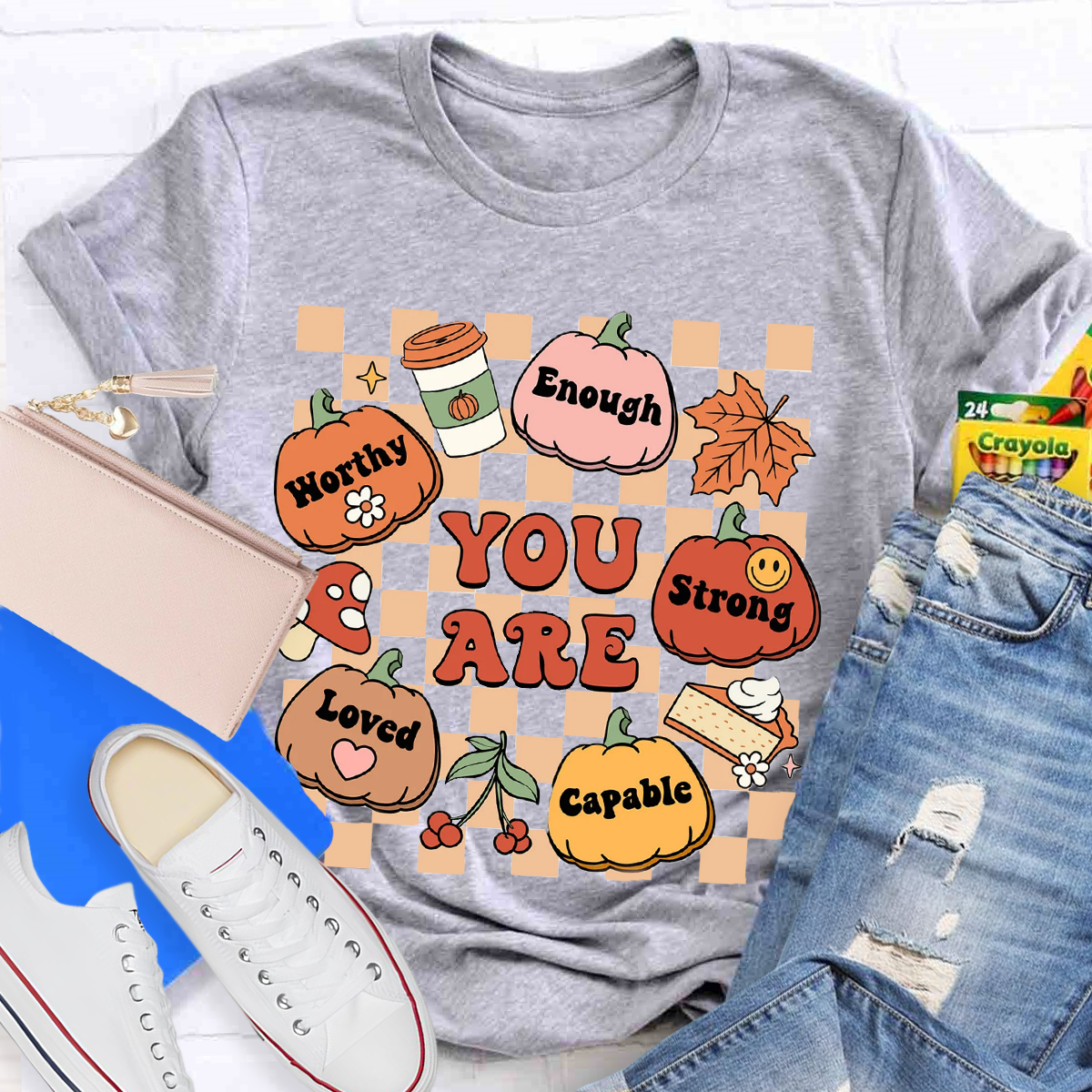 Autumn Thanksgiving Teacher Aide Pumpkin You Are Loved T-Shirt