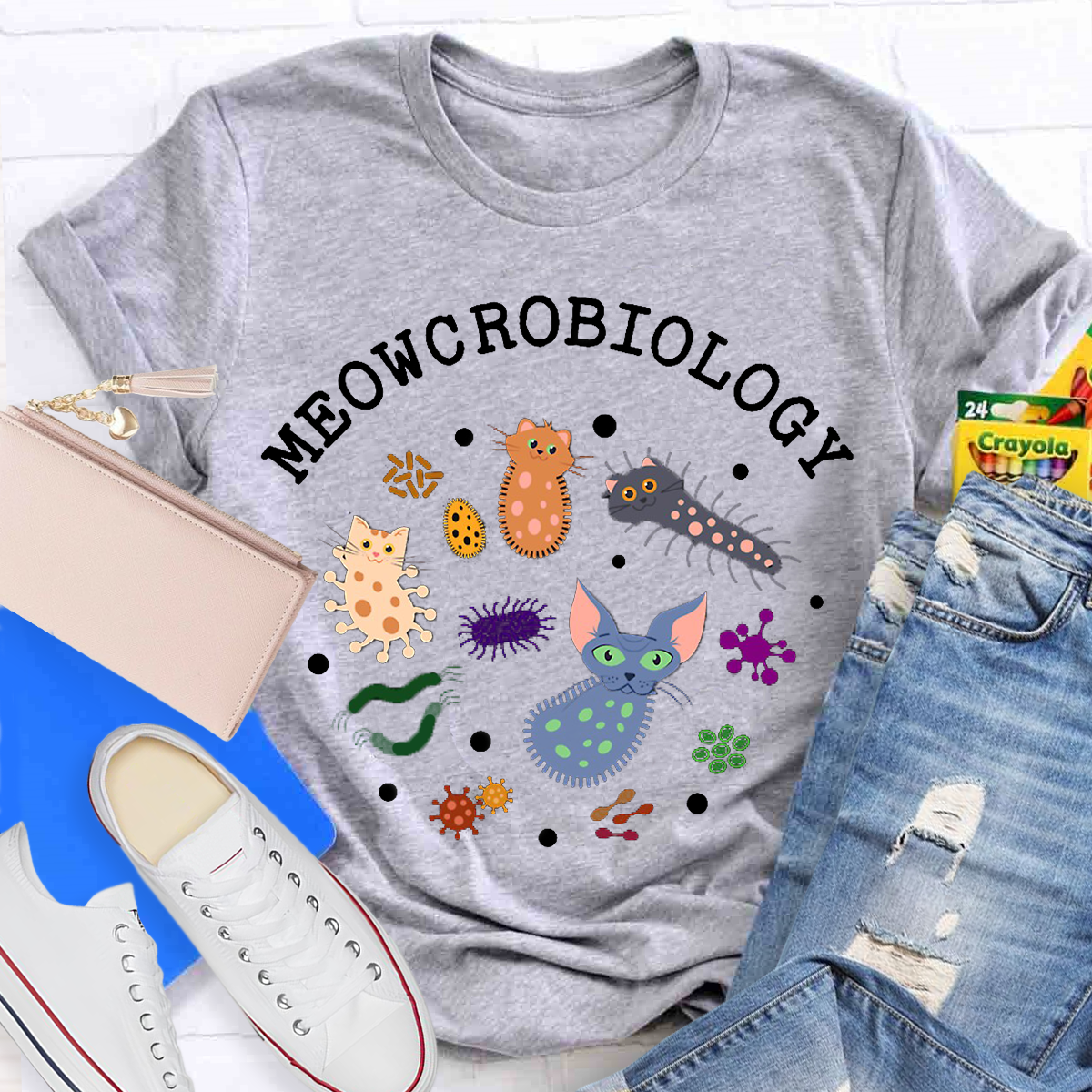 Meowcrobiology Teacher T-Shirt