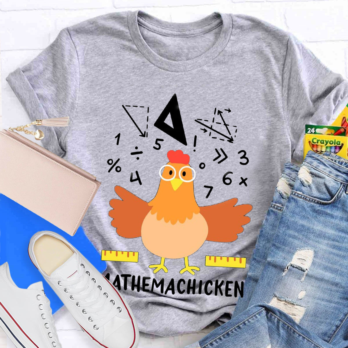 Math Chicken Gag Classic Teacher T-Shirt