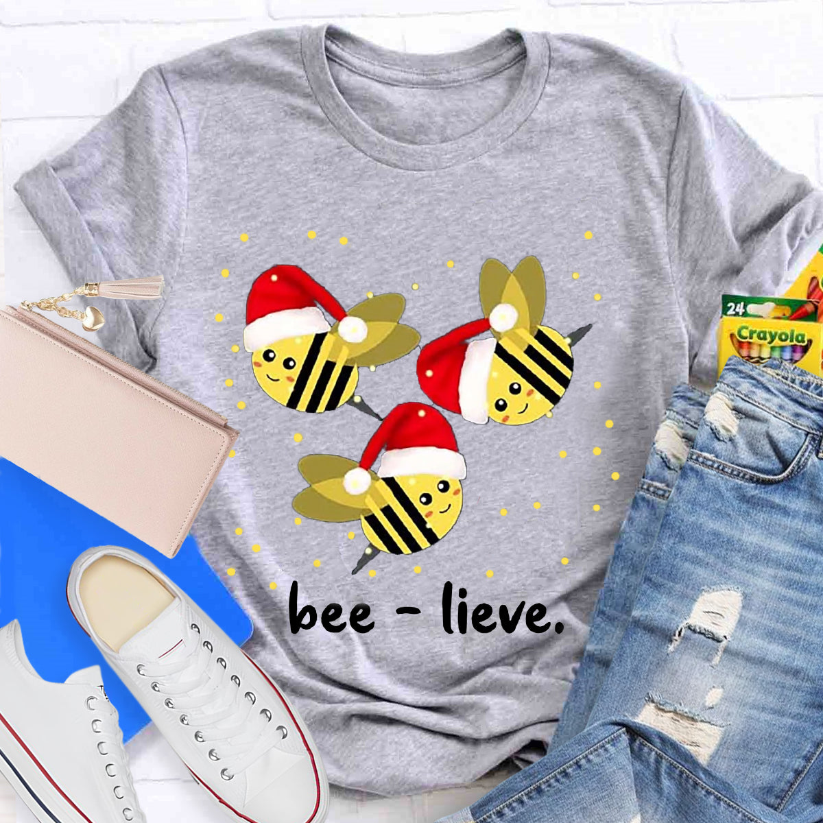 Cute Christmas Bee-lieve T-Shirt