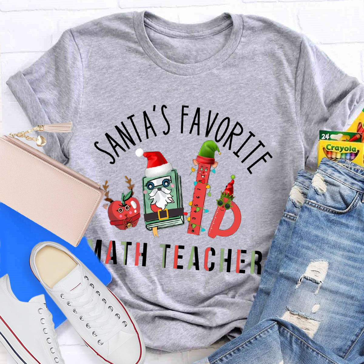 Santa's Favorite Math Teacher Christmas T-Shirt