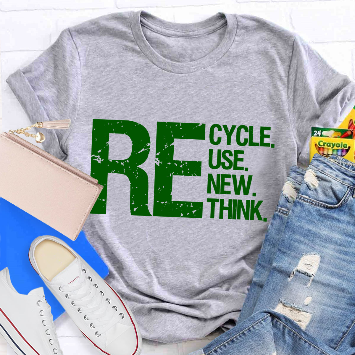 Recycle Reuse Renew Rethink Earth Day Environmental Activism T-Shirt