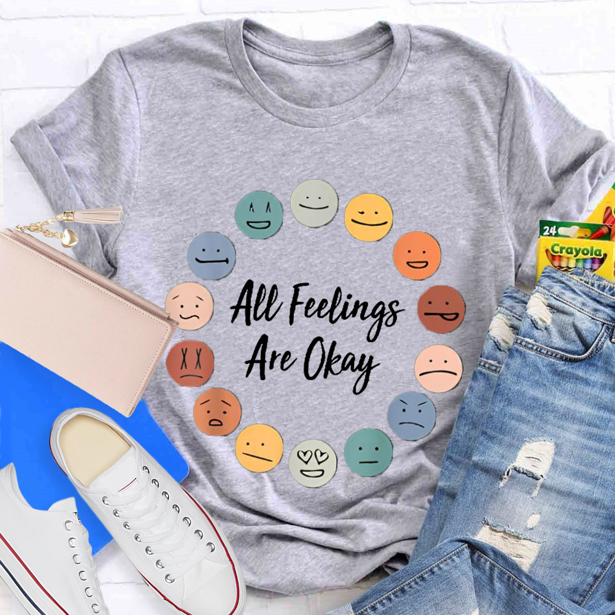 All Feelings Are Okay Smiley Face T-Shirt