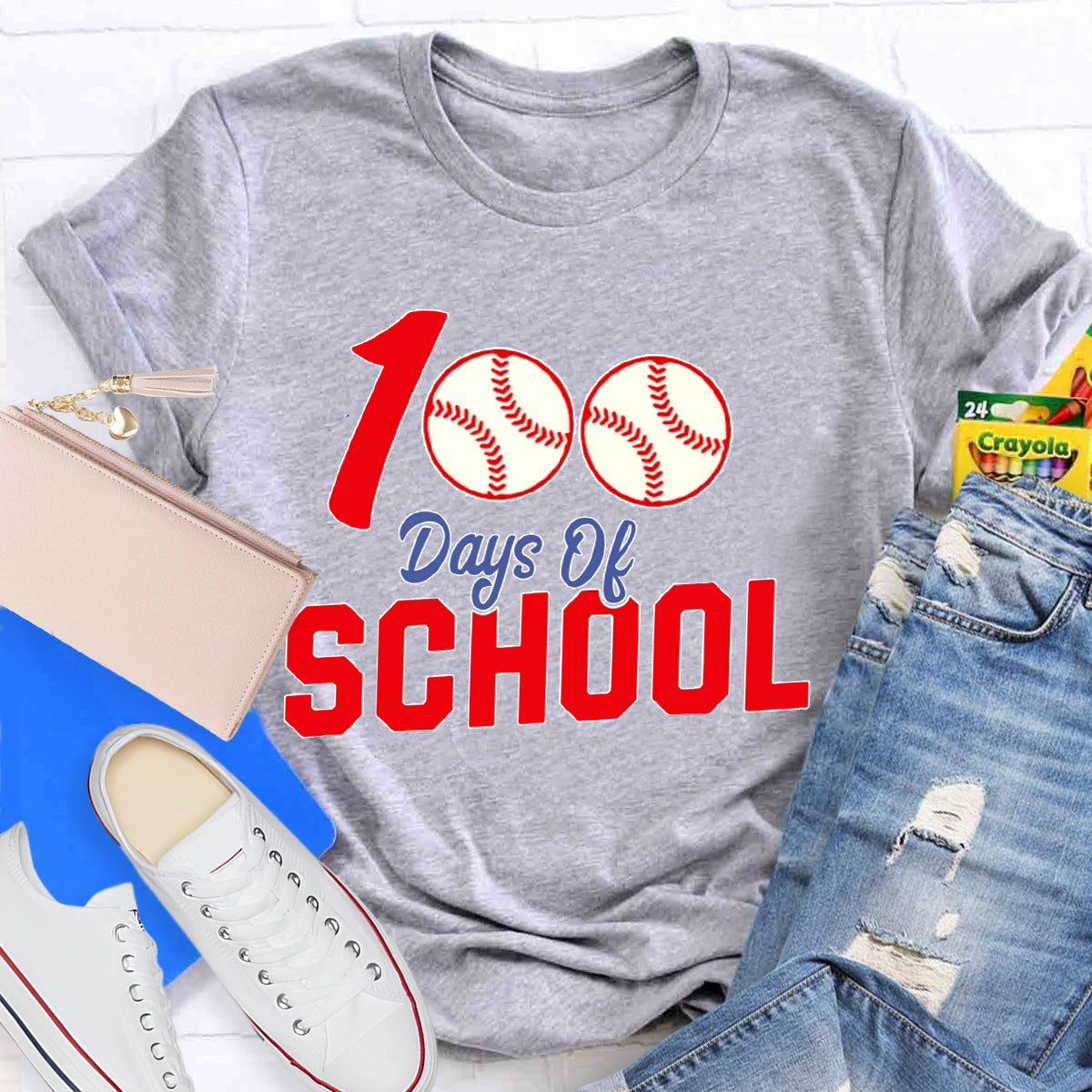 100 Days Of School Baseball T-Shirt