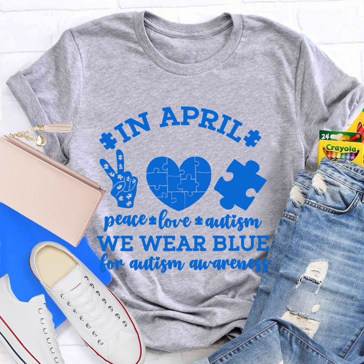 We Wear Blue For Autism Awareness T-Shirt