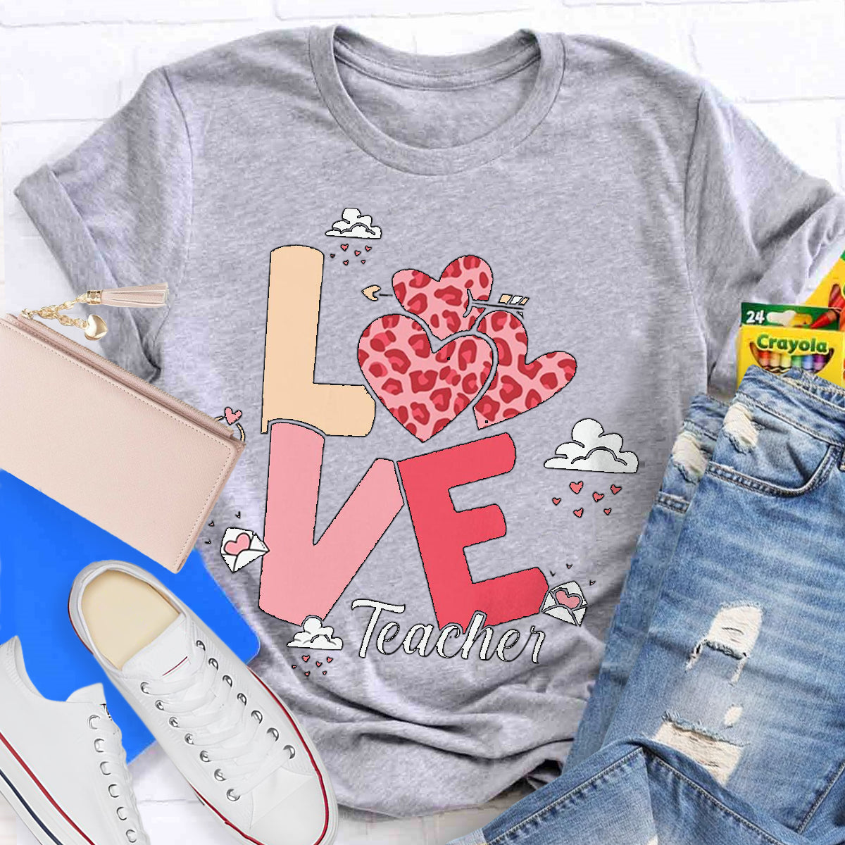 Valentine's Love Heart Teacher T-Shirt