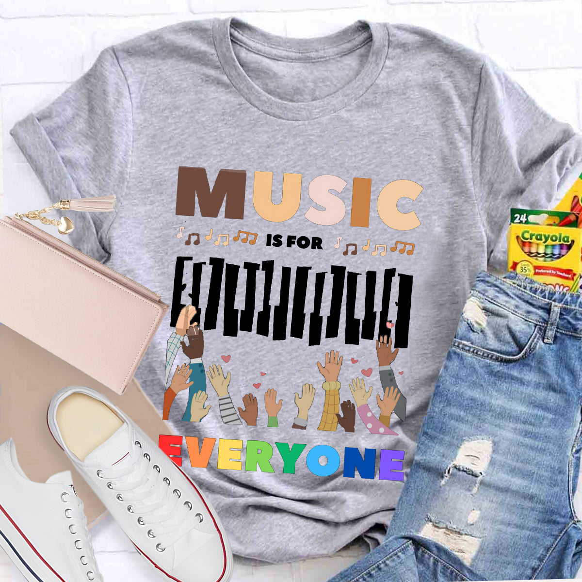 Music Is For Everyone Teacher T-Shirt