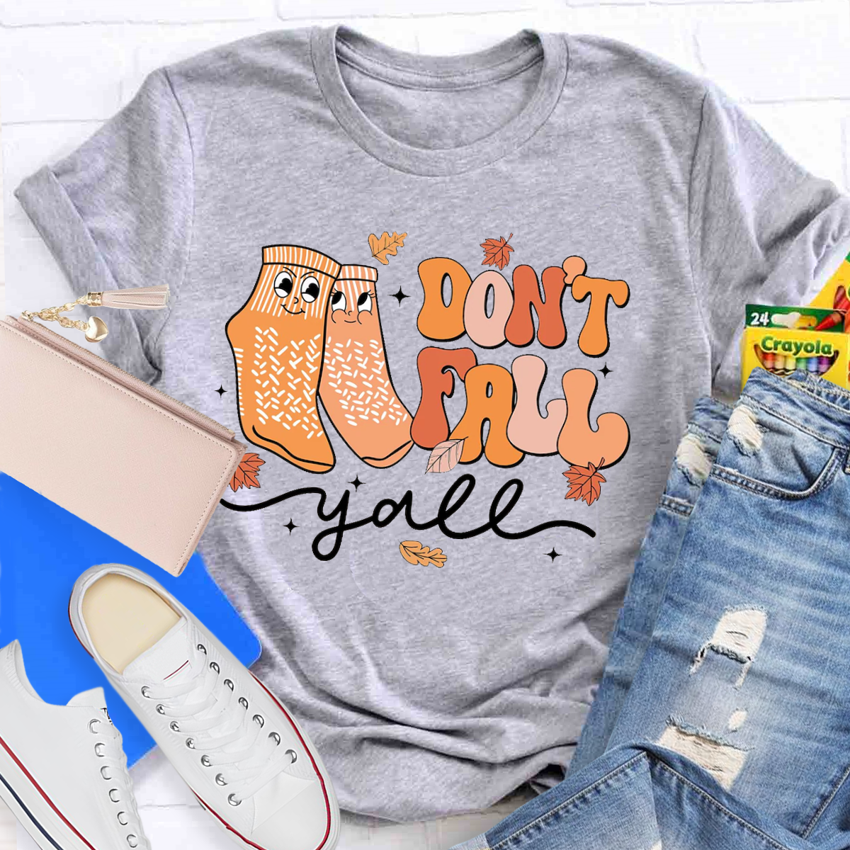 Don't Fall Y'all Thanksgiving Teacher T-Shirt