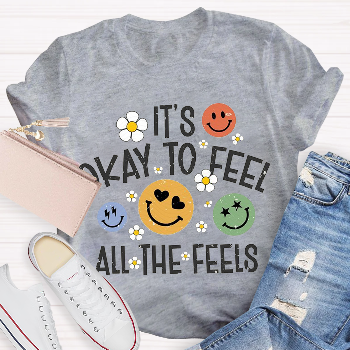 It‘s Ok To Feel All The Feels Cute Teacher T-Shirt