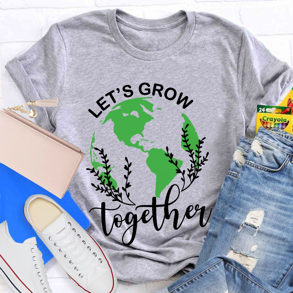 Let's Grow Together Green Earth T-Shirt