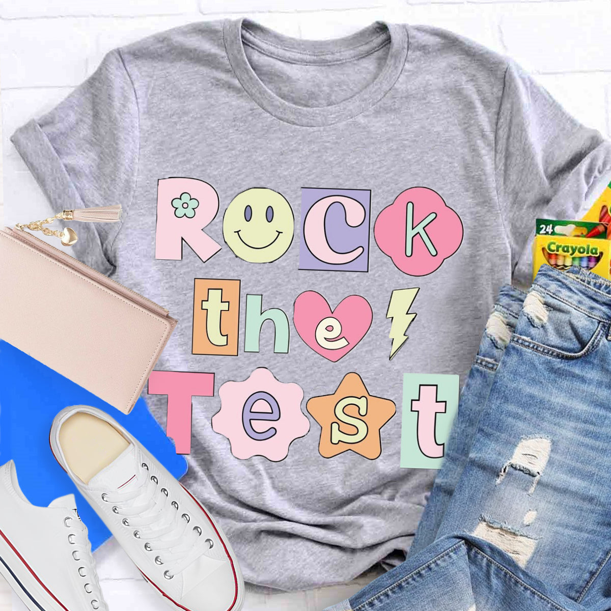 Rock the Test Testing Day Teacher T-Shirt