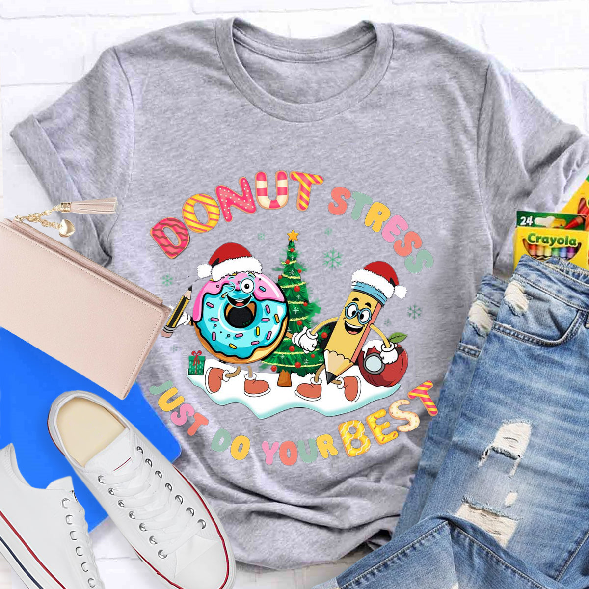 Christmas Donut Stress Just Do Your Best T-Shirt