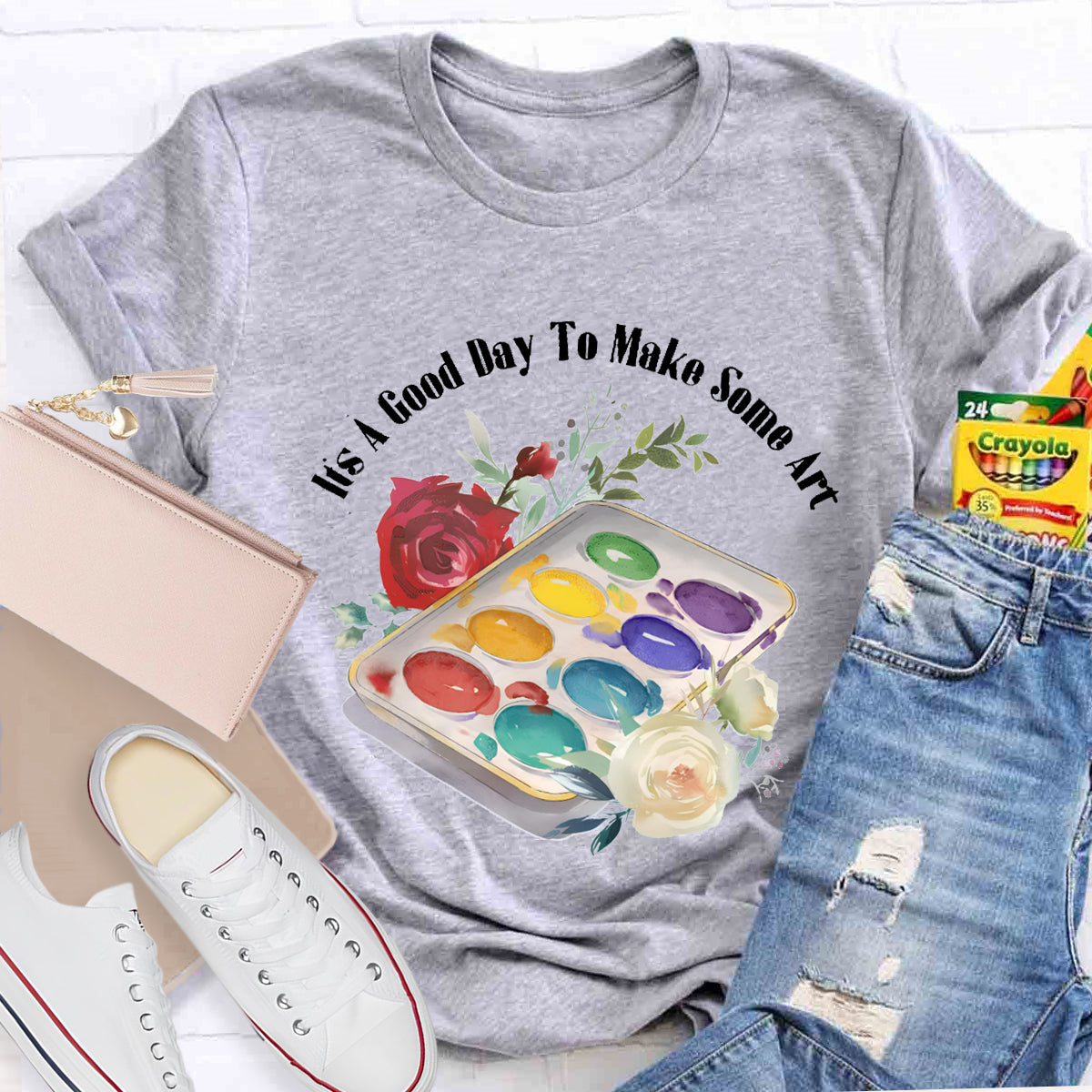 Floral It's A Good Day To Make Some Art Teacher T-Shirt