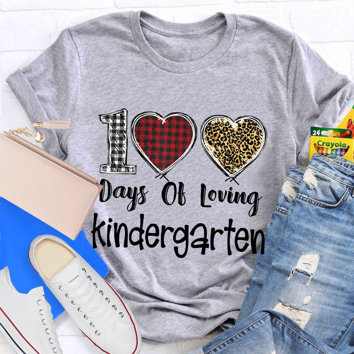 Personalized Grade 100 Days Of Loving Kindergarten Teacher T-Shirt