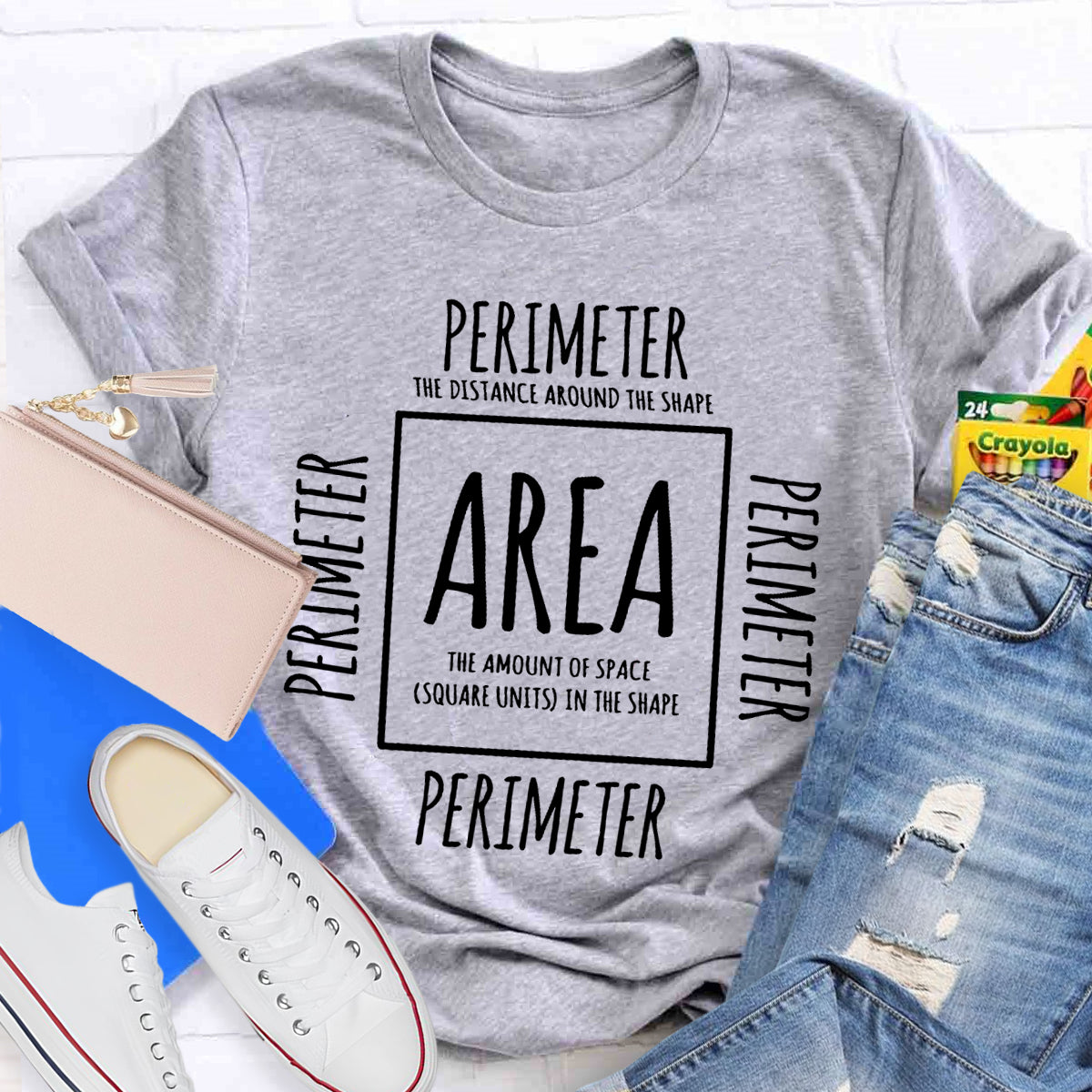 Area and Perimeter Math Teacher T-Shirt