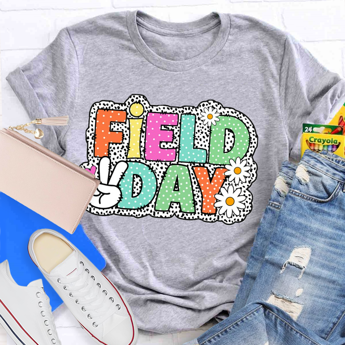 Field Day Dots Teacher T-Shirt