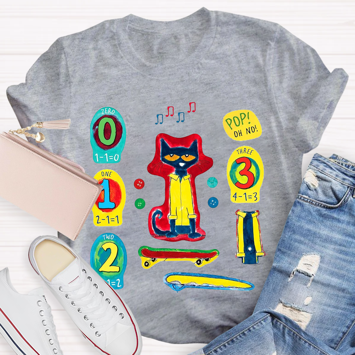 Pet Cat Funny Design Teacher T-Shirt