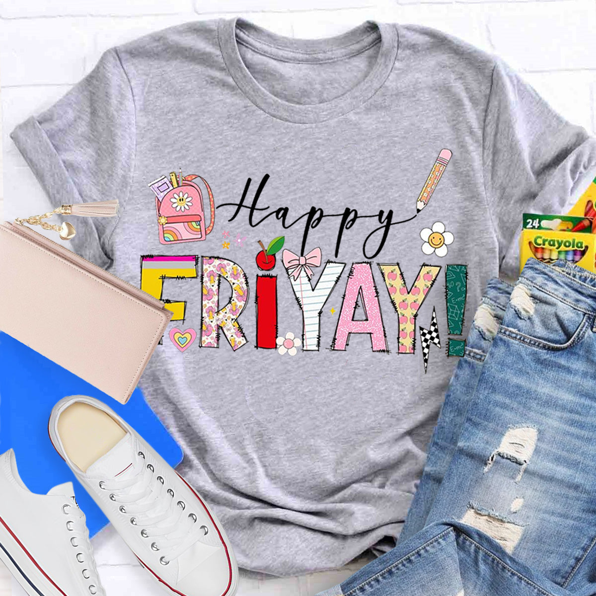 Cute Happy Friyay Teacher T-Shirt