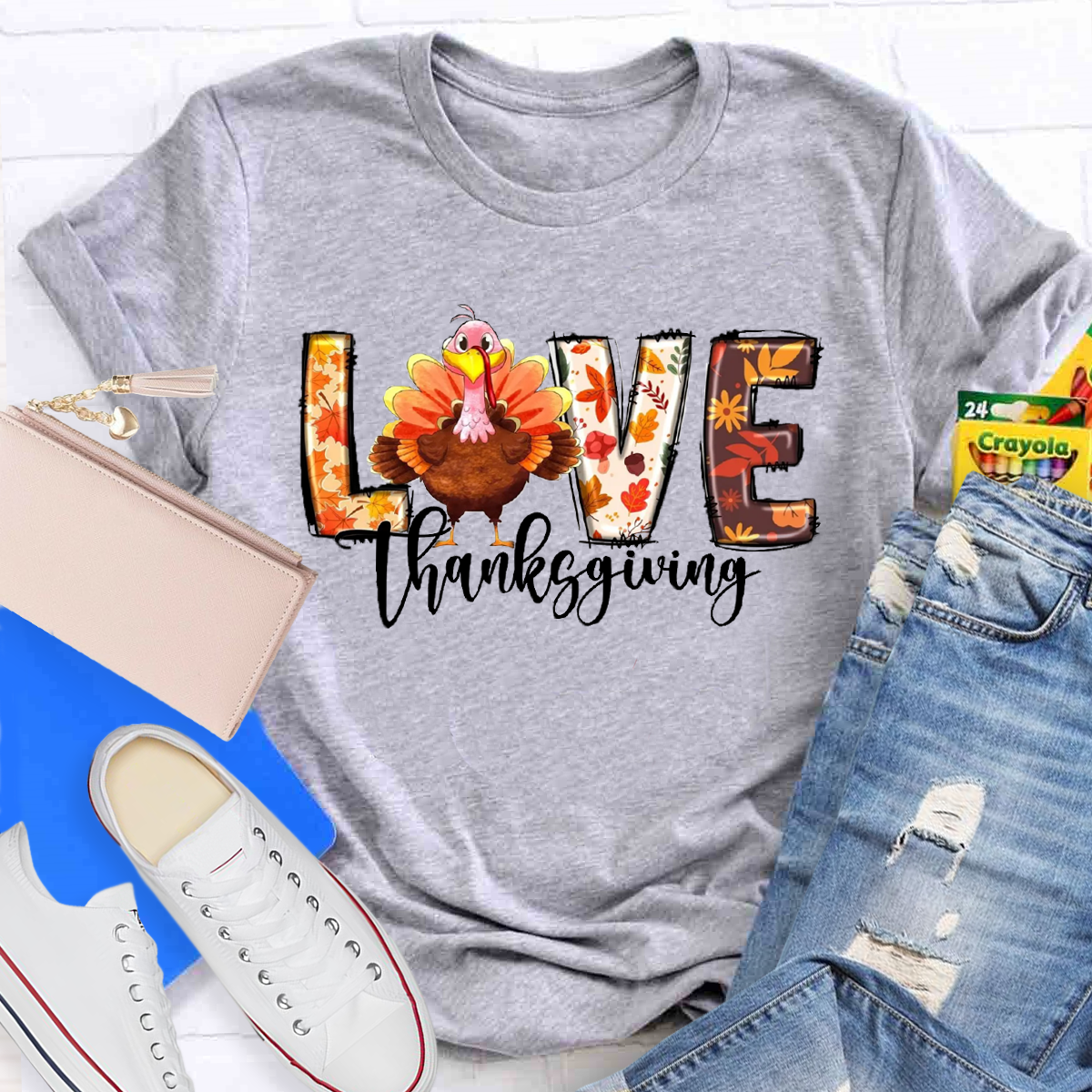 Fall Thanksgiving Turkey T-Shirt