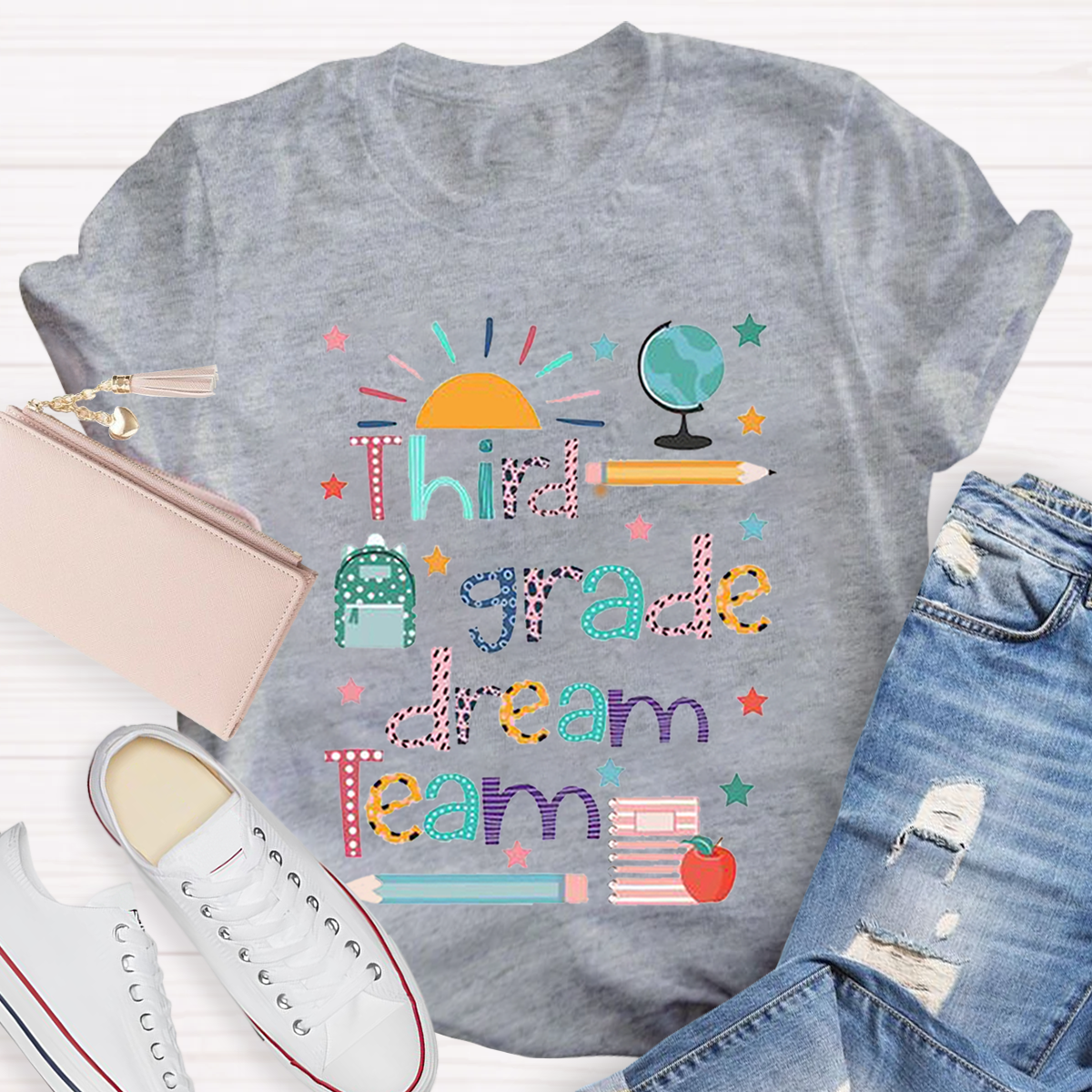 Personalized Grade Dream Team Teacher T-Shirt