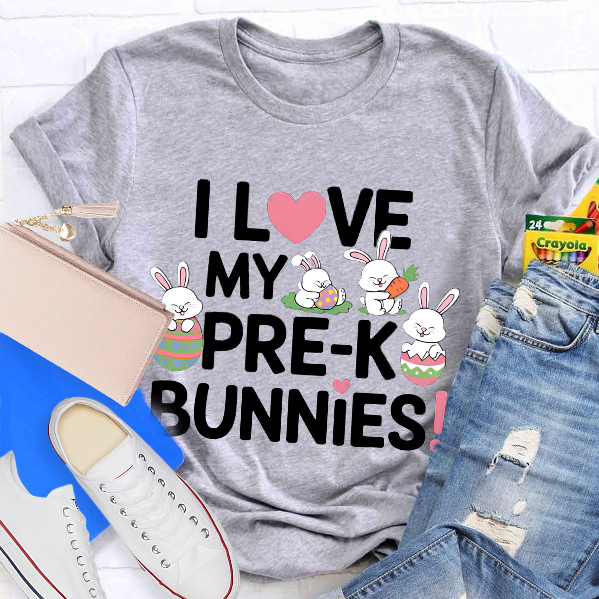 Personalized Grade I love My Bunnies Teacher T-Shirt