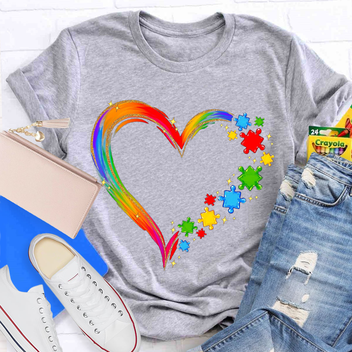 Rainbow Heart Accept Understand Love T-Shirt