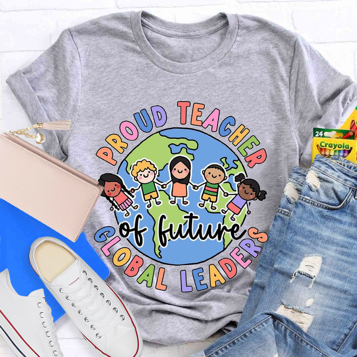 Proud Teacher Of Global Leaders Teacher T-Shirt